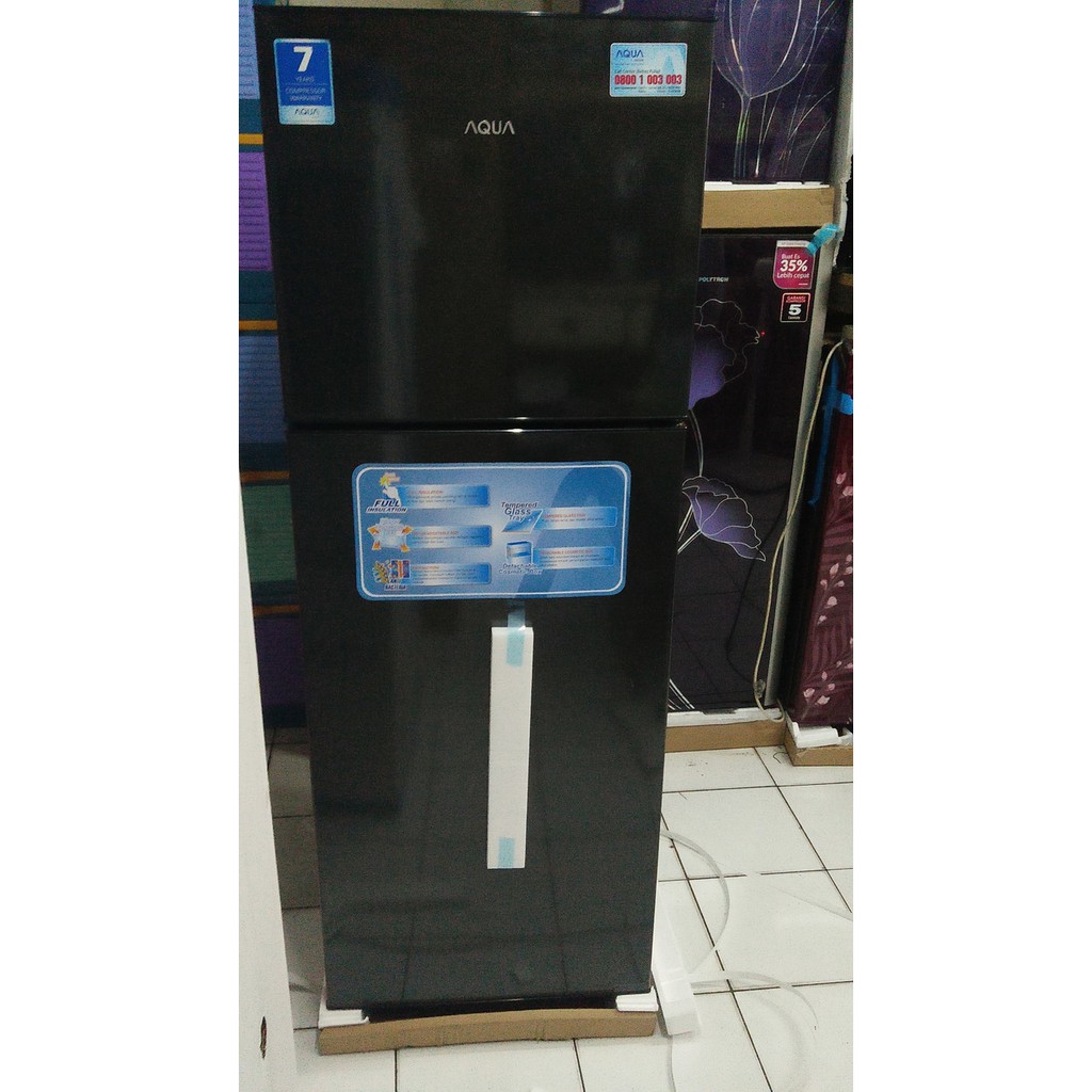 AQUA AQR-D270 AQR-DTM285CBP Kulkas 2 Pintu 225L Low Watt AQRD270 AQRDTM285CBP No Frost Sanyo