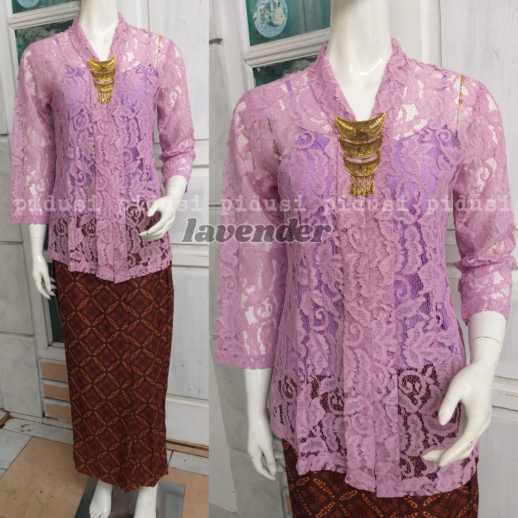 promo set kebaya kartini brokat / kebaya kartini brokat / rok batik span