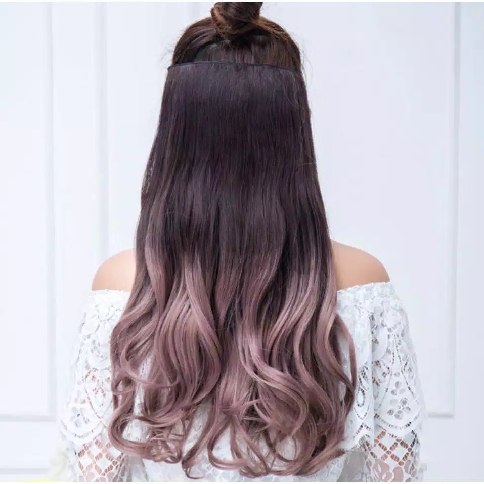 hairclip ombre wavy curly gradasi murah