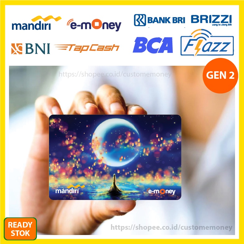 KARTU EMONEY ANIME KARTUN TANGLED MOON ETOLL E-MONEY MANDIRI FLAZZ BCA GEN 2 TAPCASH BRIZZI - 1 SISI