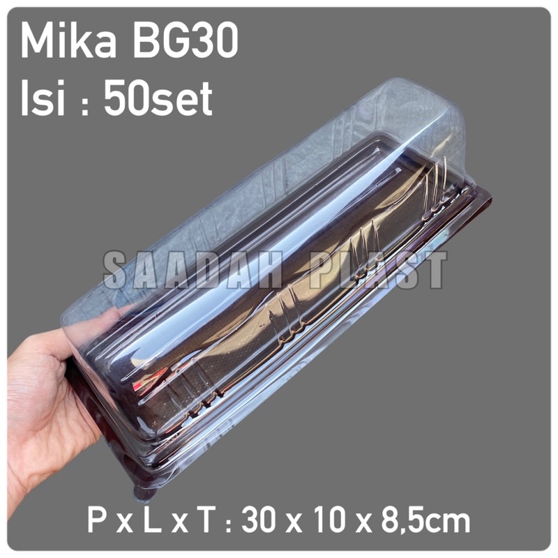 Mika Bolu gulung 30cm isi 50set / Tray BG 30 Plastik Alas Kue Roll Cake Panjang