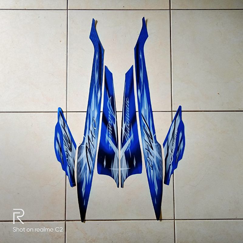 stiker striping motor mio sporty 2009 biru