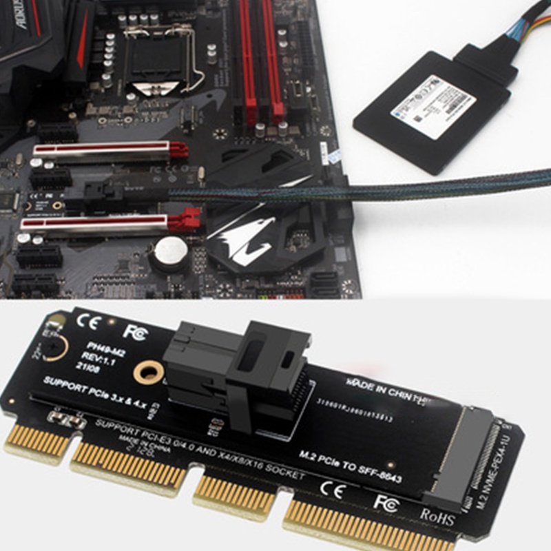 Btsg Kartu Ekspanding Komputer Desktop Untuk M.2PCIE 4.0 Ke SFF8643-U.2Efficient Transmis