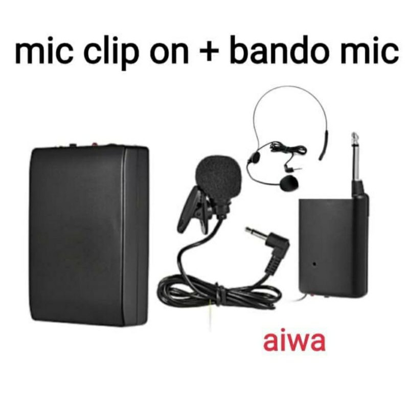 Mic Wireless Imam Jepit Clip On Di Baju / Mic Wireless Bando Aiwa