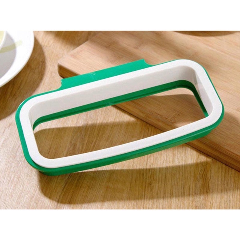 Rak Hanger Kantong Plastik Tempat Sampah - White/Green