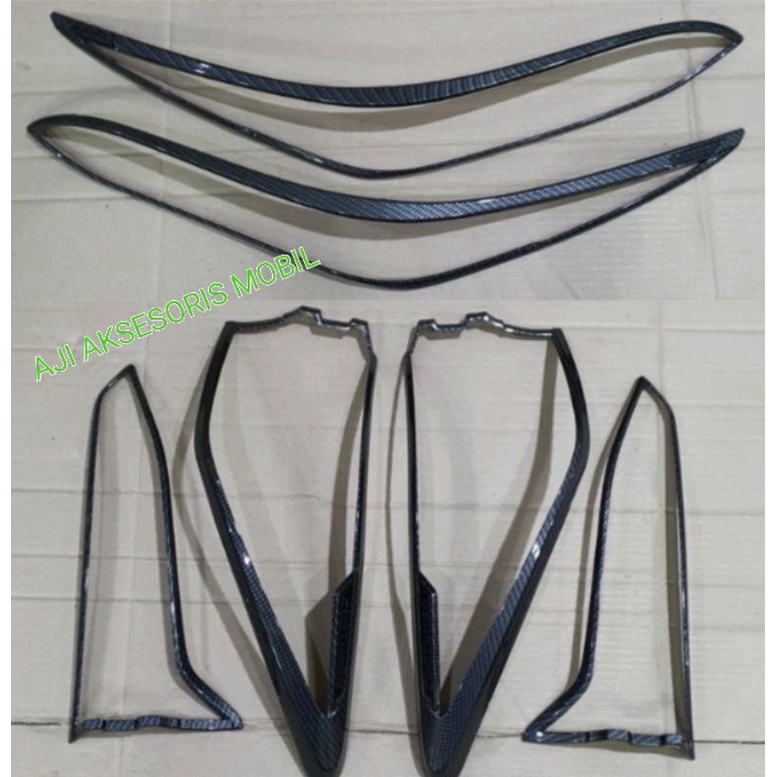 GARNIS LAMPU FORTUNER TAHUN 2021 2022 KARBON COVER LAMPU FORTUNER GR SPORT