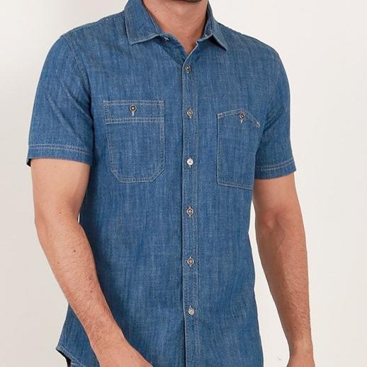 edwin jeans kemeja denim jeans ayako 02 lengan pendek - man