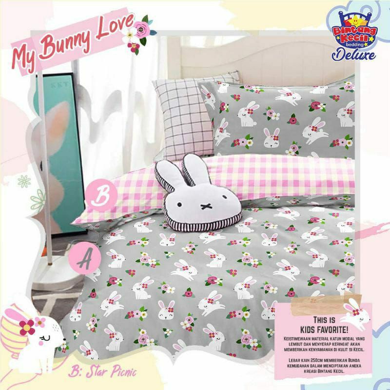 SPREI KATUN MOTIF MY BUNNY LOVE