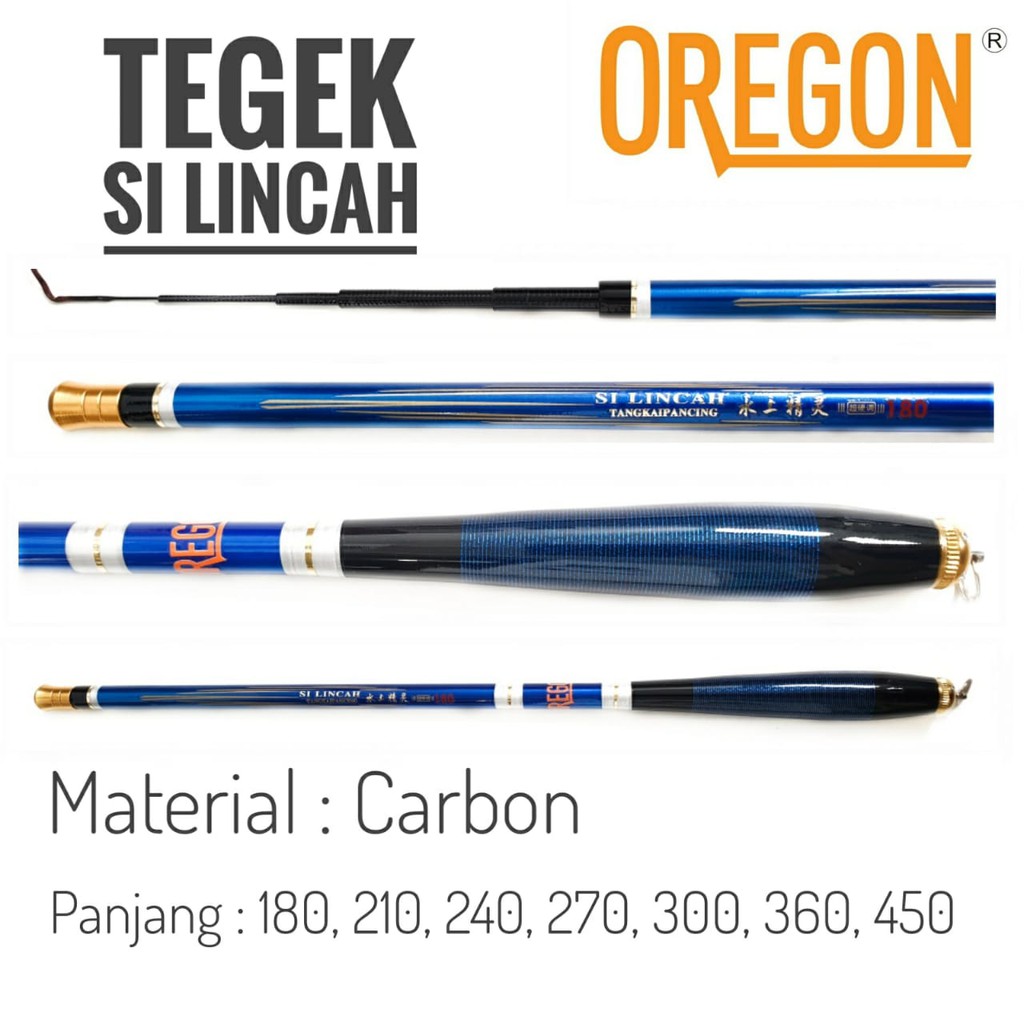 Oregon Silincah Joran Tegek Kaku 180/210/240/270/300/360/450 Tongkat Pancing