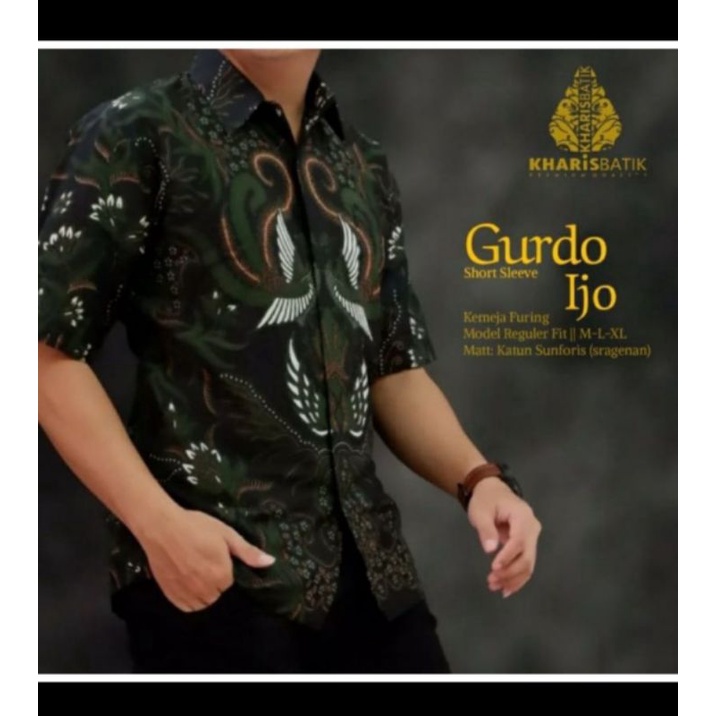 gurdoijo batik pria lengan pendek reguler fit lapis furing