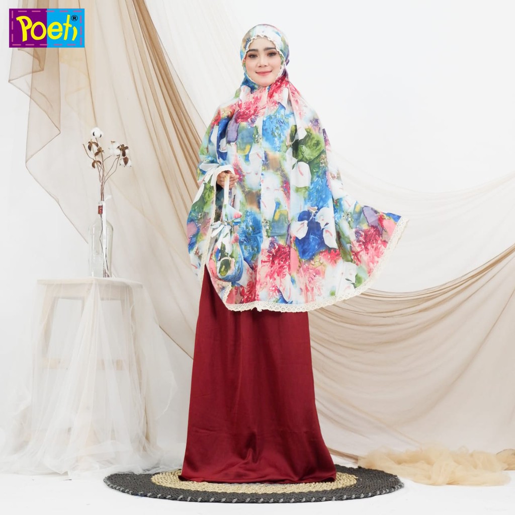 MUKENA ORIGINAL POETY, SILKY PREMIUM | Motif TERBARU, Paling Laris.