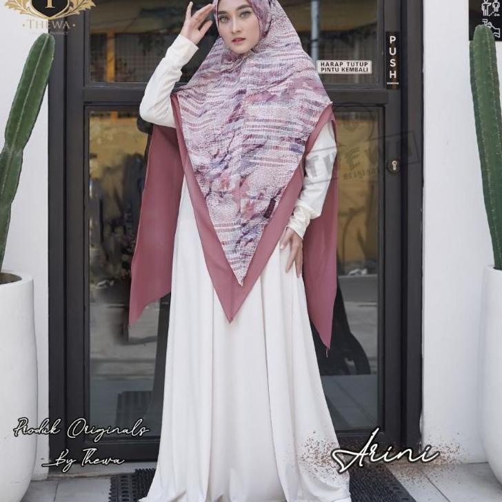 Terbaru - Kerudung/Khimar/hijab “ARINI MOTIF 'Jumbo Lancip ORIGINAL THEWA 爱
