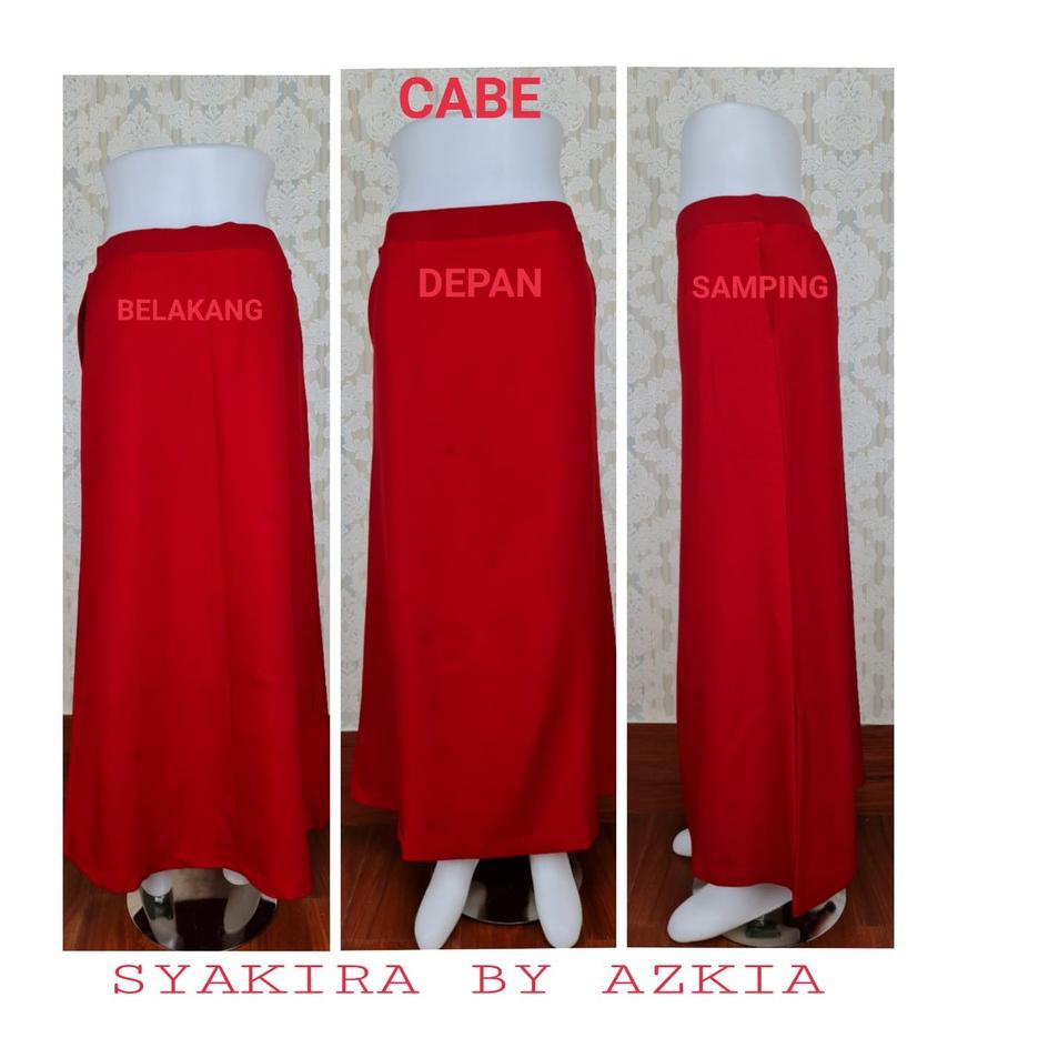 『TERBARU』 Rok Kerja Model A Full Karet warna silver-abu tua-merah cabe-milo-ungu tua-cream-Rok Wanit