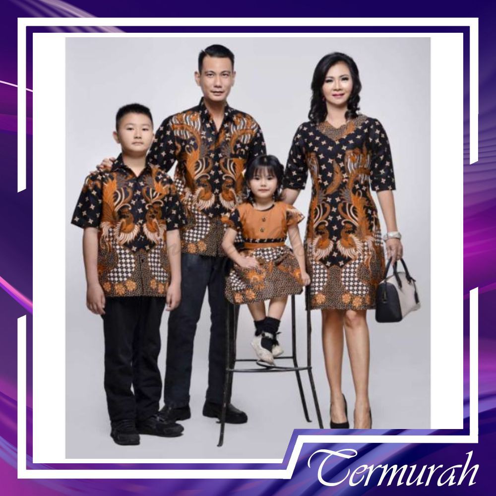 BATIK COUPLE PASANGAN SARIMBIT KELUARGA ANAK AYAH IBU JUMBO TERBARU DRESS KEBAYA RIHANNA POLA BURUNG