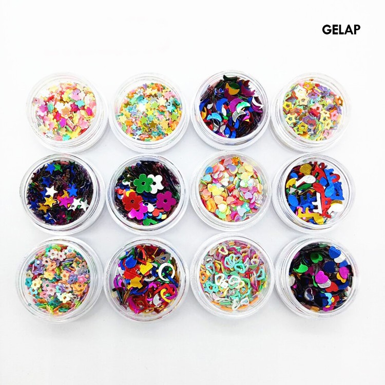 GLMU glitter makeup wajah kuku blink blink star cosplay make up art