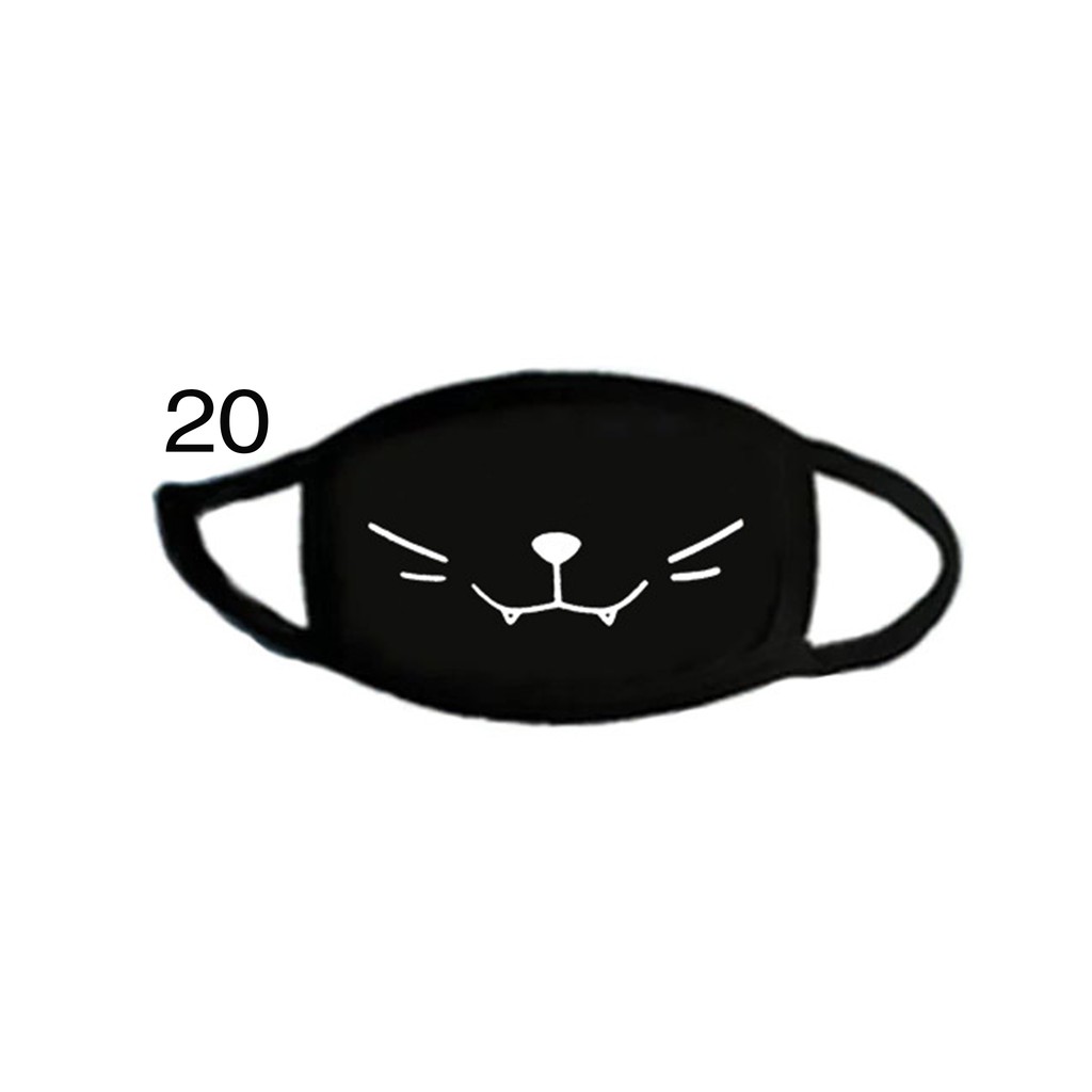 MEB masker emoticon emoji black dust mask motor anti debu kain hitam