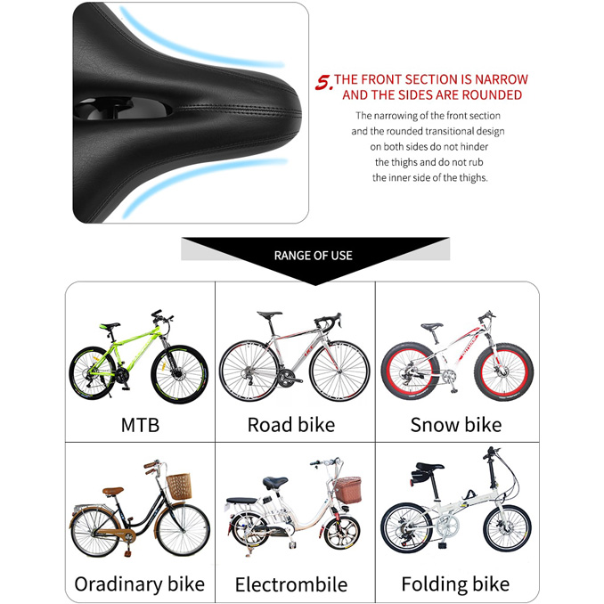 WEST BIKING Sadel Sepeda Bike Saddle Leather Model Spring - HITAM