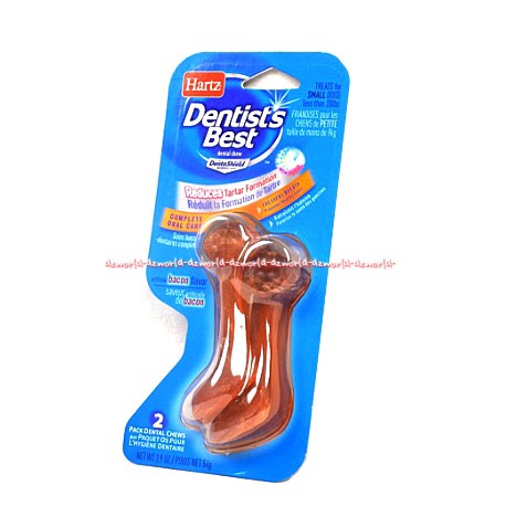 Hartz Dentist 54gr Best Treats For Small Dog Makanan Anjing 2Pcs Harts Hart Bentuk Tulang Menjaga Kebersihan Mulut Doggy