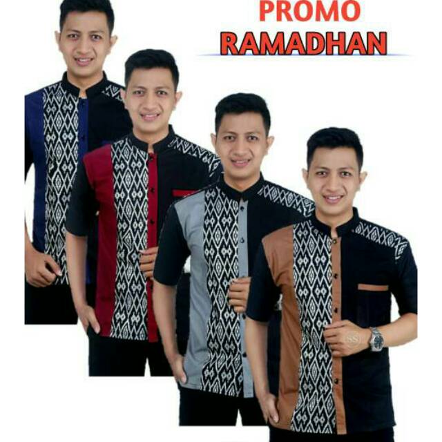 BAJU KOKO/ KOKO BATIK/KOKO KOMBINASI/KOMBINASI BATIK/KEMEJA BATIK PRIA LENGAN PENDEK/BATIK KOMBINASI