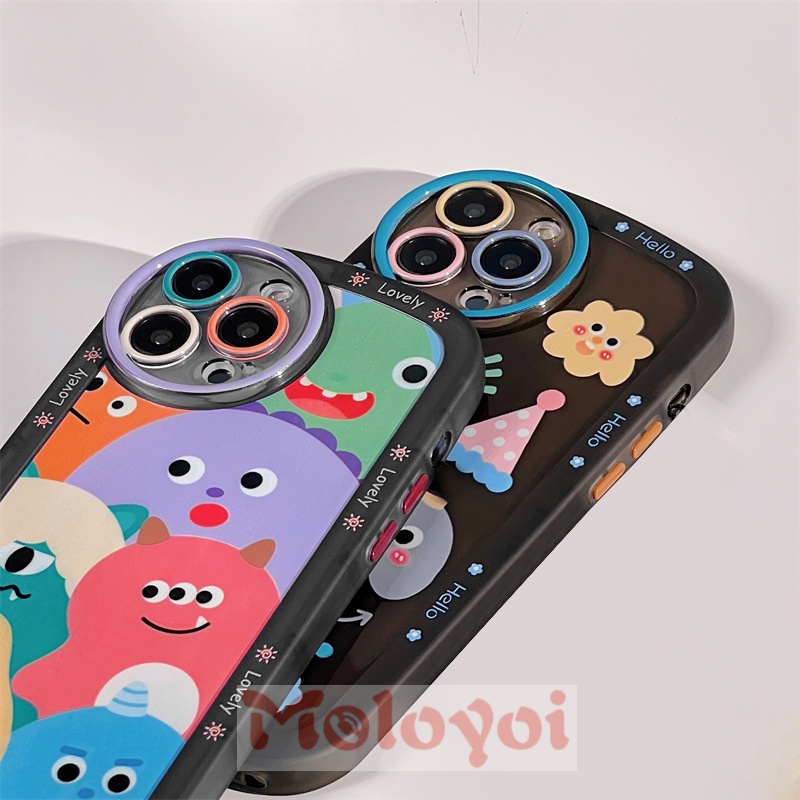 Soft Case TPU Motif Kartun Monster Untuk iPhone 11 7 8 13 12 11 Pro MAX 6 6s 7 8 Plus XR XS MAX X SE 2020