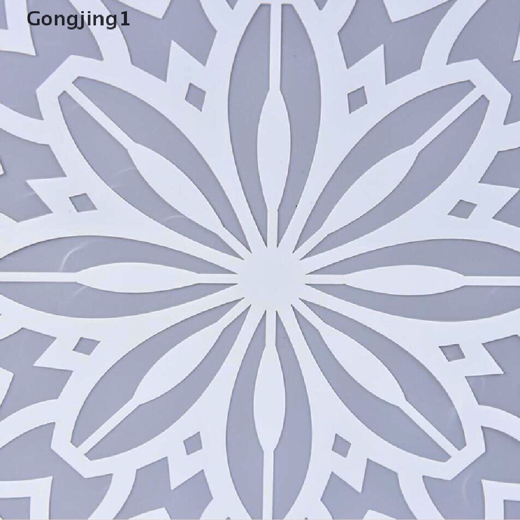 Gongjing1 Cetakan Emboss Motif Mandala Ukuran 30x30cm Untuk Dekorasi Lantai / Dinding DIY