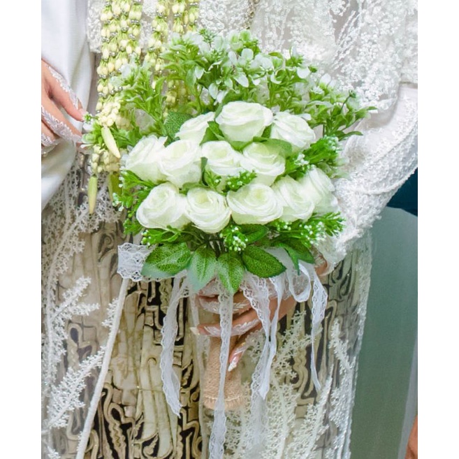 Buket Wedding/Handbouquet Prewedding/Bouquet Artificial/Handbuket/Buket bunga kering/Rumput Kering/D