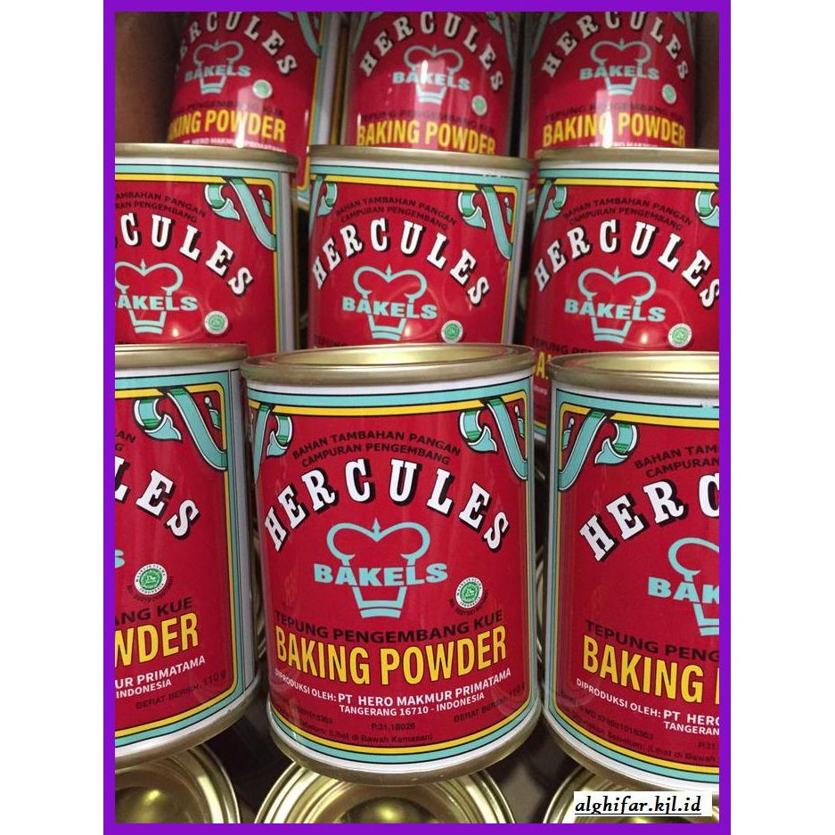 

Redwop-Gnikab- Baking Powder Hercules Double Acting 110G Kemasan Kaleng -Hallall.