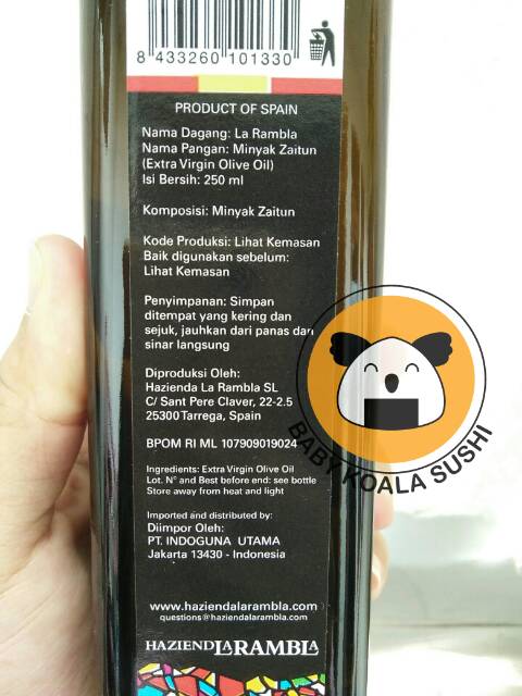 LA RAMBLA Extra Virgin Olive Oil Minyak Zaitun 250 ml Halal │ EVOO Import Spanyol