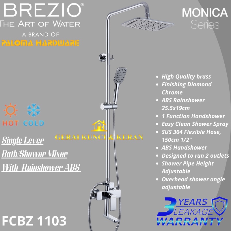 BREZIO FCBZ 1103 SHOWER TIANG COLUMN SET KERAN KRAN PANAS DINGIN MANDI