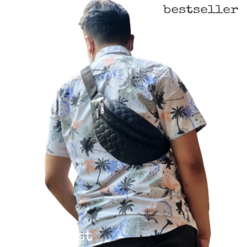 TAS SELEMPANG PRIA | TAS WAISTBAG PRIA  kulit sintetis