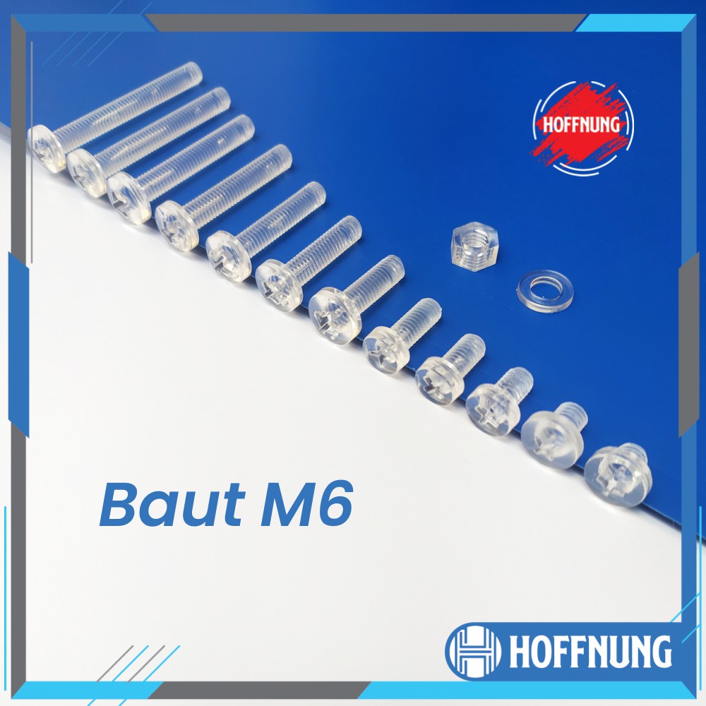 Baut M6 Plastik M6x6 M6x8 M6x10 M6x12 M6x15 M6x20 M6x25 M6x30 M6x35 M6x40 M6x45 M6x50 mm Mur Akrilik