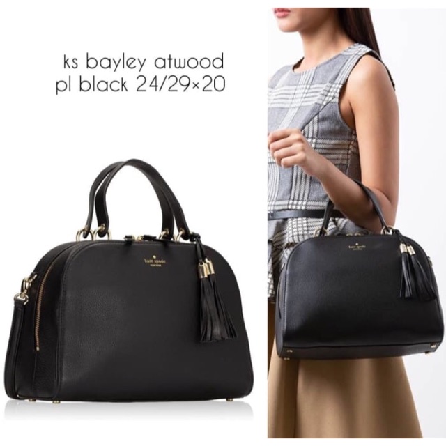 Kate Spade Bayley/Tas kantor hitam wanita/Tas Kate Spade murah