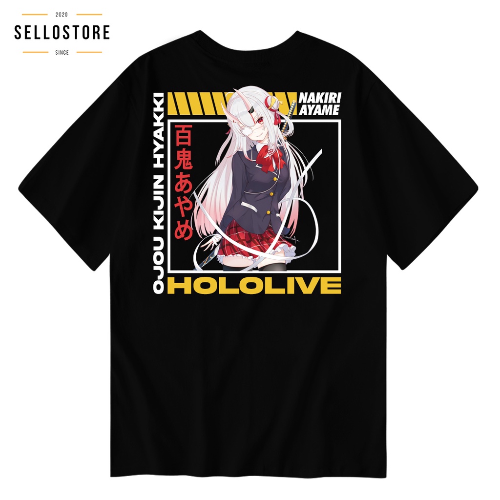 Kaos HOLOLIVE NAKIRI AYAME Kaos Anime Original Clothing Baju Wibu Series T shirt Anime Pria Kaos Dis