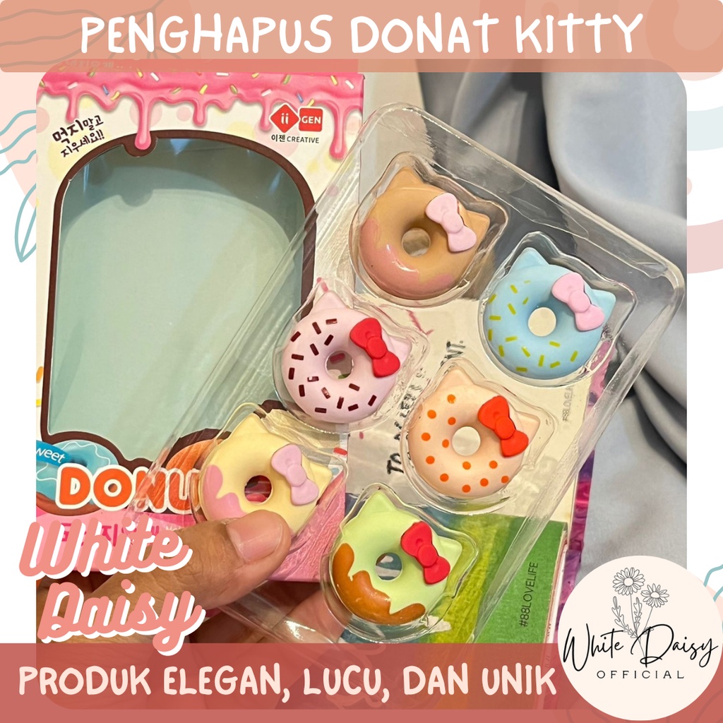 

penghapus donat kitty premium lucu warna pastel 1 set karakter Hello Unik