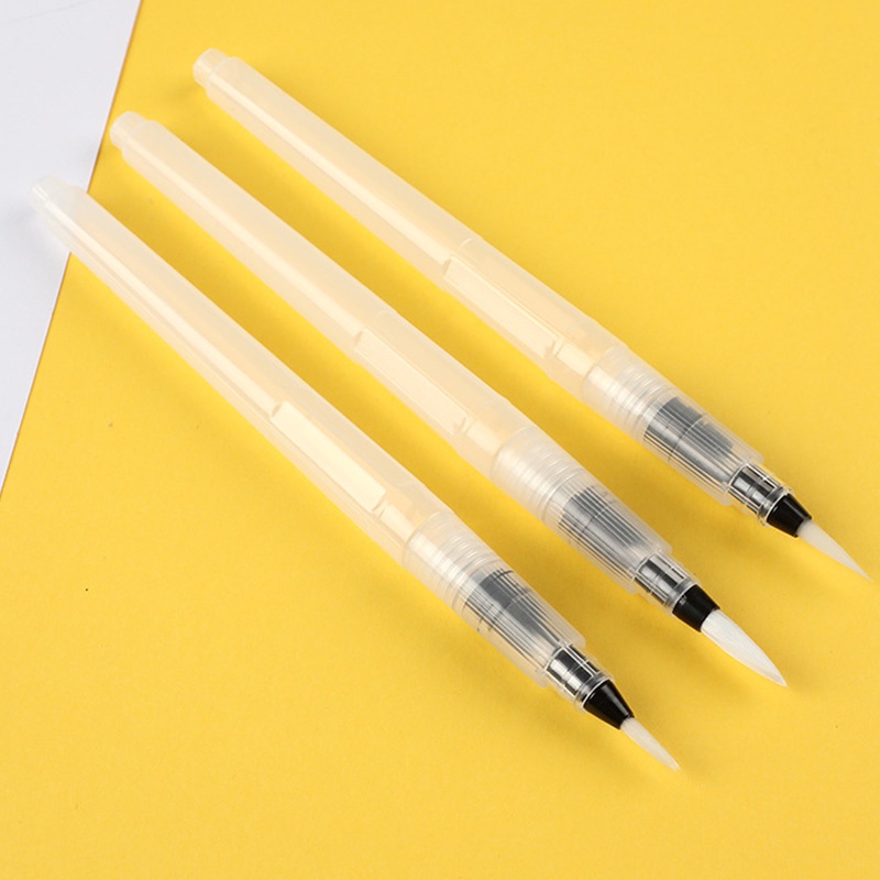 3pcs Kuas Cat Air Dengan Kepala Lembut Untuk Pelajar