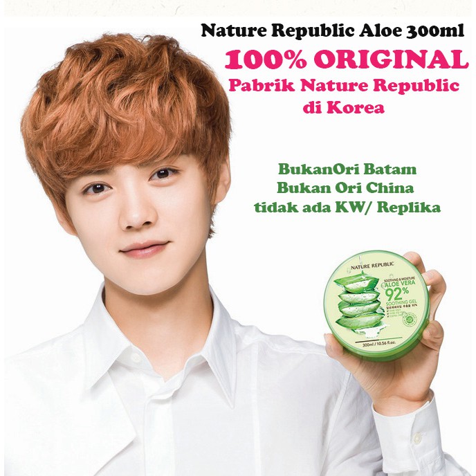 Nature Republic Aloe Vera 92 Soothing Gel 300g 100 original dari pabrik di Korea BeeCost