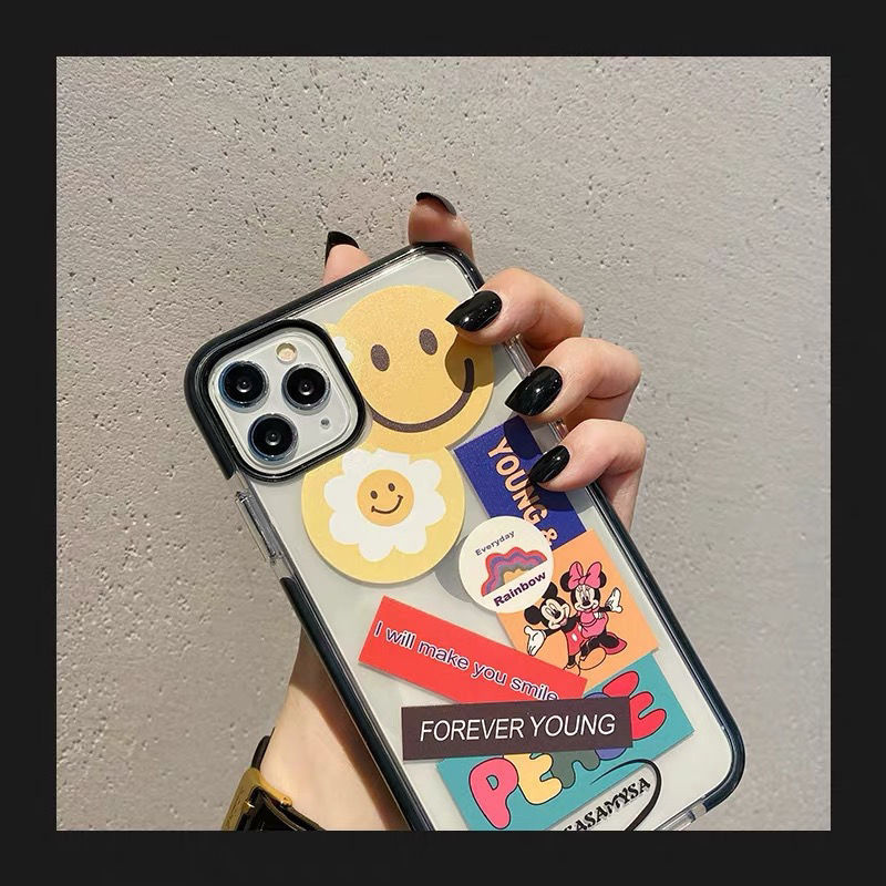 Smiley Pola IPhone 6 6 S Plus 7 8 Plus SE X XS XR X Max 11 11pro 11 Promax 12 12promax Smiley Silicone Ponsel Case Ks7ttt