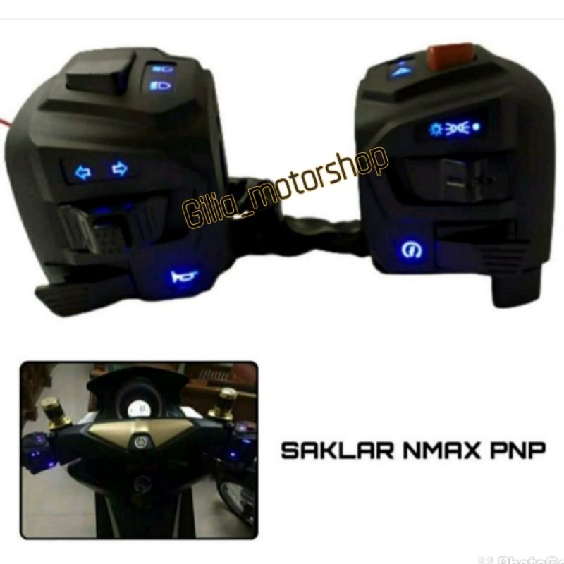 Saklar Holder Pursal LED Biru Set kiri kanan Universal Vixion Nmax Scoopy CBR dll
