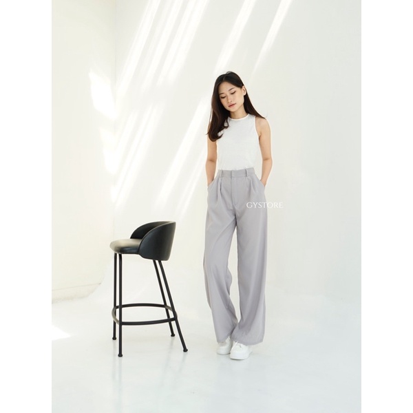 Gystore • Celana Kulot Casual Bian Long Pants | Korean Style Pants