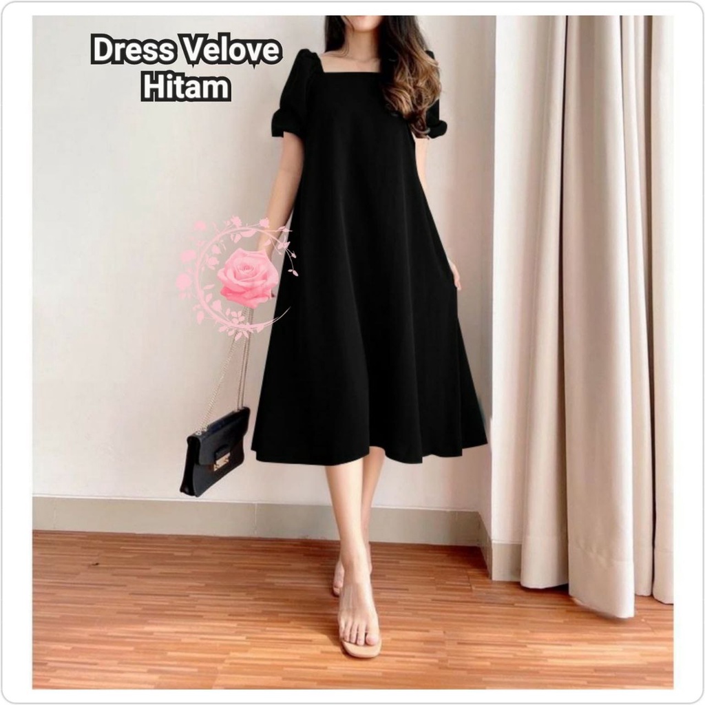 DRESS VELOVE OVERSIZE FASHION WANITA 5XL XL XXL 4XL M L / GAUN PESTA POLOS / MODEL ROK LEBAR