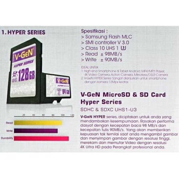 Promo Bulan Ini Vgen Micro Sd 32 Gb Hyper 4K Uhd Microsd V-Gen 32Gb Adaptor Gilaa