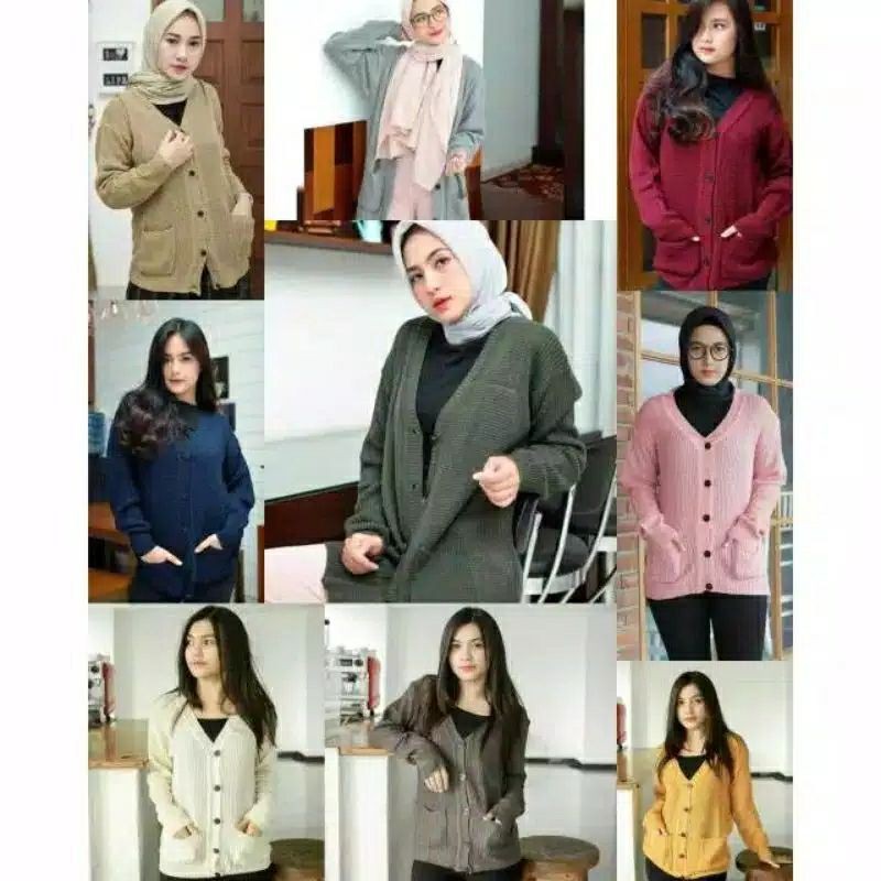 Merisa knit cardy pocket / Kardigan rajut kancing premium / cardigan saku rajut tebal