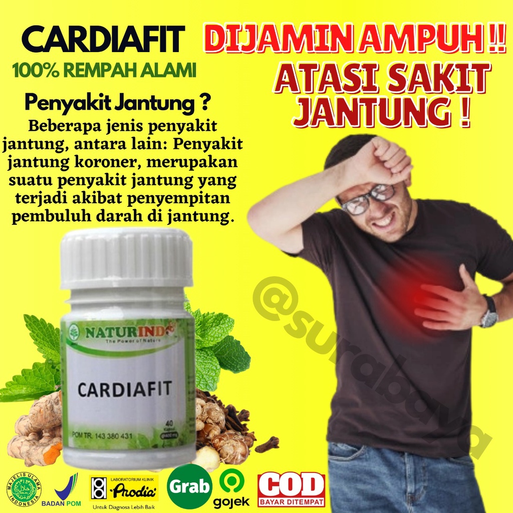 Obat Jantung Koroner Obat Jantung Lemah Telapak Tangan Berkeringat Obat Jantung Herbal Jamu Jantung Sesak Nafas Obat Herbal Perawatan Jantung Jantung sering Berdebar Nyeri Dada sebelah Kiri Tradisional BPOM CARDIAFIT Naturindo Surabaya-1