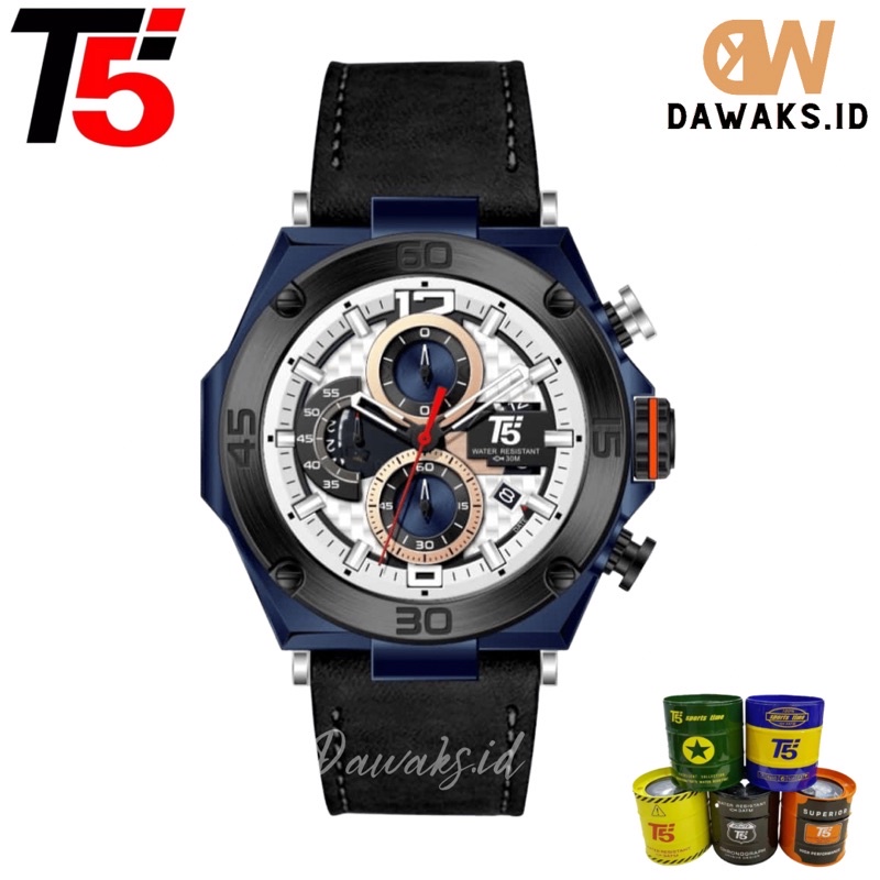JAM TANGAN PRIA T5 ORIGINAL 100% T5 H 3881G ORIGINAL CHRONO AKTIF TAHAN AIR FREE BOX+PAPER TAS JAM T