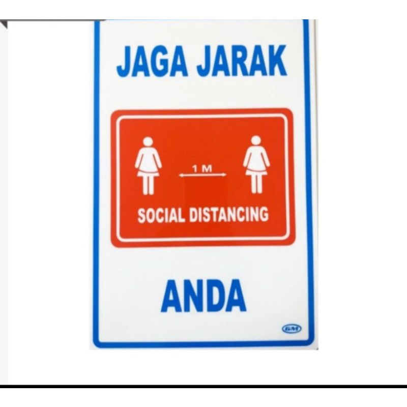 

GM Label/Sign jaga jarak anda Akrilik 20x30 cm