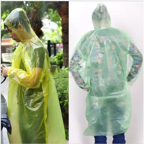 Jas Hujan Plastik Kresek Sekali Pakai Disposable Emergency Raincoat