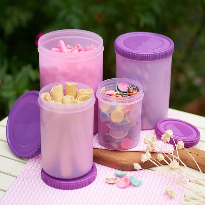 TOPLES BULAT/TEMPAT PENYIMPANAN KUE KERING/TEMPAT SNACK /SET 4PCS MURAH!