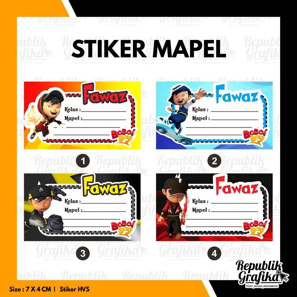 (Isi 20 lbr) STIKER MAPEL - LABEL BUKU PELAJARAN SEKOLAH - STIKER MATA PELAJARAN