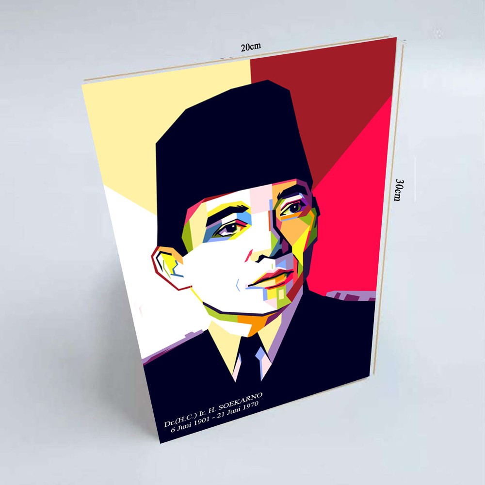 HIASAN DINDING POSTER MOTIVASI WALL DECOR DEKORASI KAMAR MOTIF PRESIDEN SOEKARNO