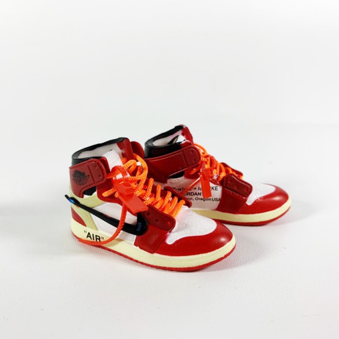 AIR JORDAN 1 AJ1 OFF-WHITE CHICAGO ORANGE ROPE 3D SNEAKERS KEYCHAIN MINIATUR GANTUNGAN KUNCI